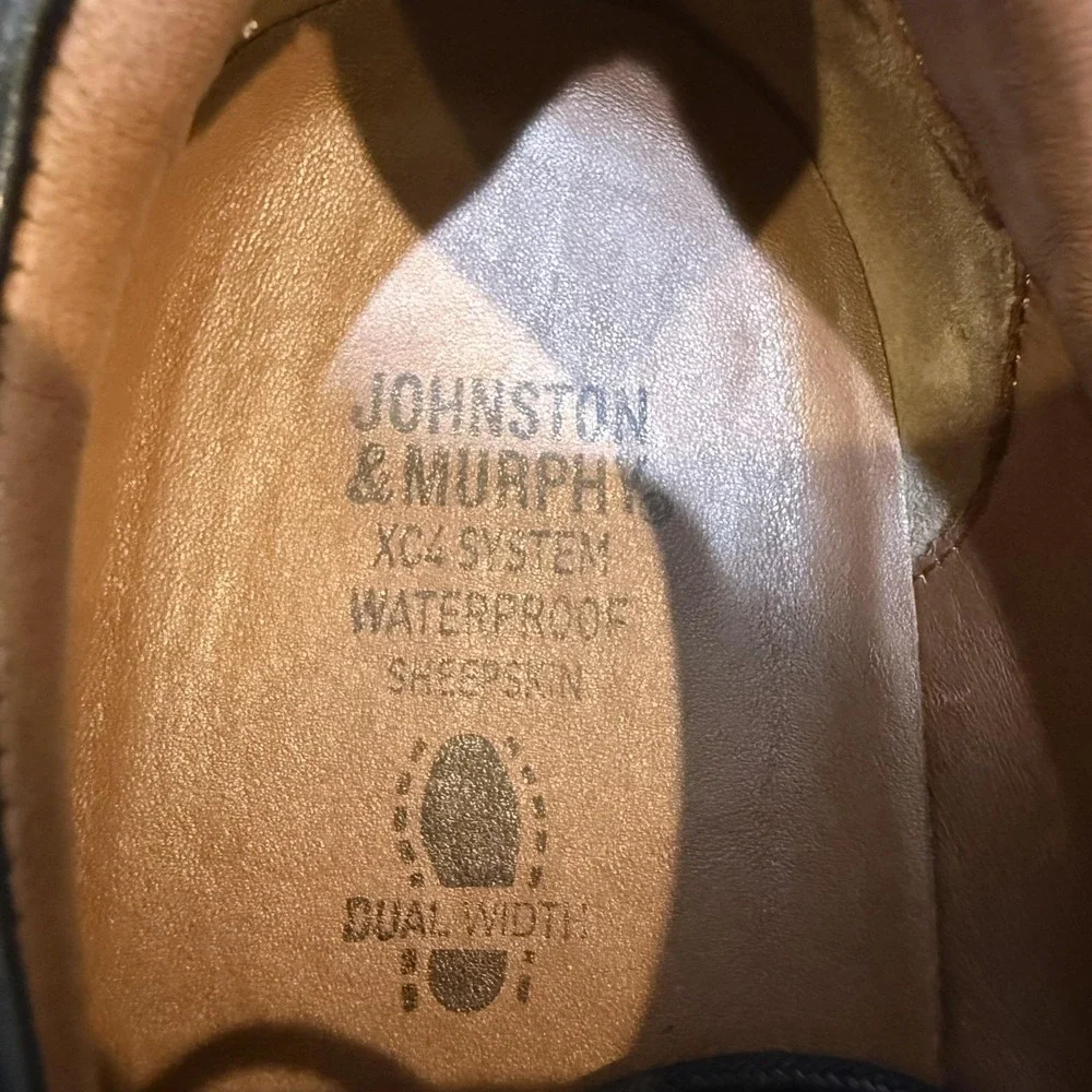 Johnston & Murphy XC4 Shoes Mens Size 13 Black Leather Waterproof Dual Width